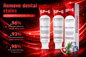 2 pk Brightening+ SP-6 Probiotics Bright White Toothpaste Teeth Whitening 4.9 oz